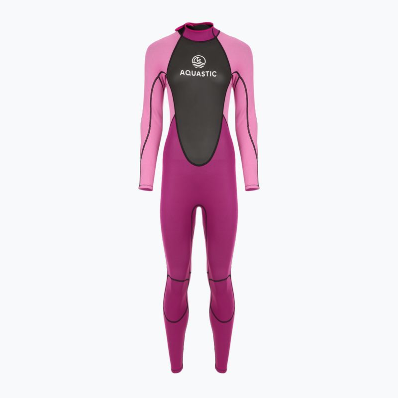 Costum de surfing pentru femei AQUASTIC din neopren 3/2 mm WAVEY roz 12
