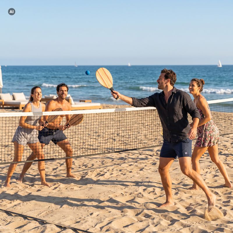 Set de tenis de plajă OneTeam Beach Play maro 2