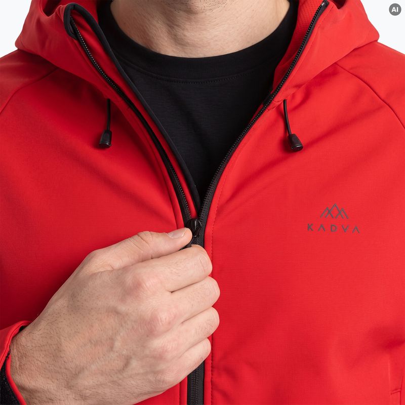 Hanorac trekking pentru bărbați KADVA Arix WP 5K/3K softshell hibrid roșu 3
