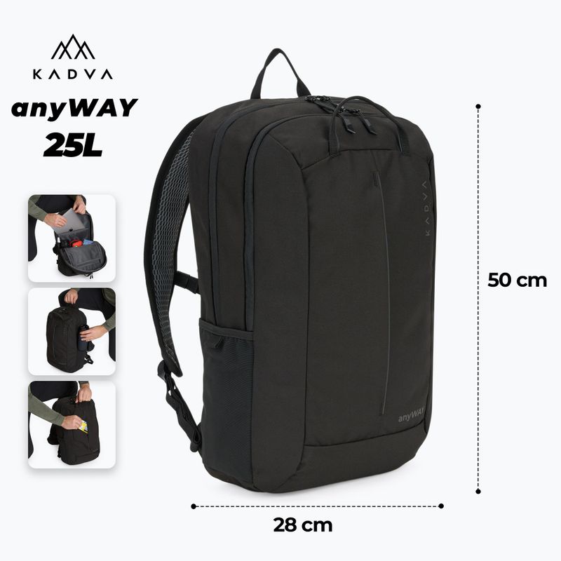 Rucsac turistic KADVA anyWAY 25 l negru 2