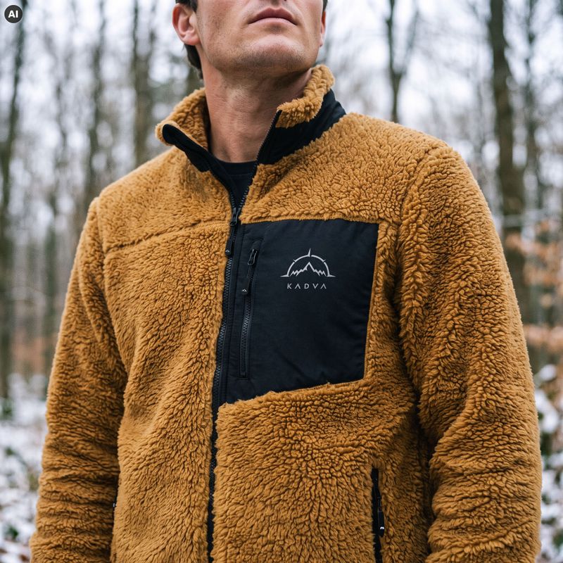 Hanorac fleece bărbați KADVA Rodvik maro 12