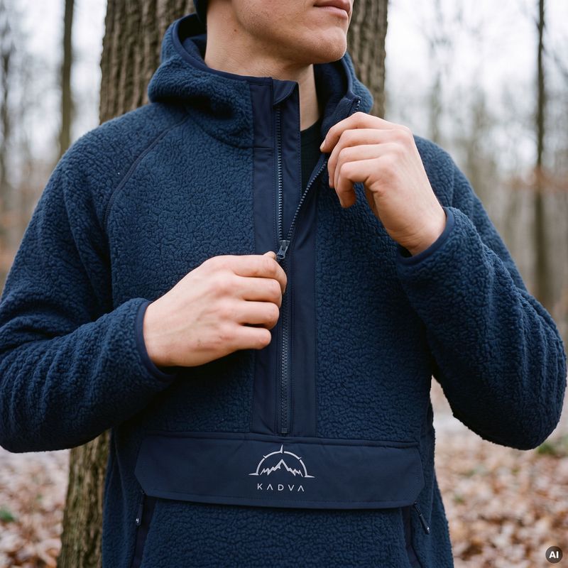 Bluza polar pentru bărbați KADVA RODIA albastru închis 12