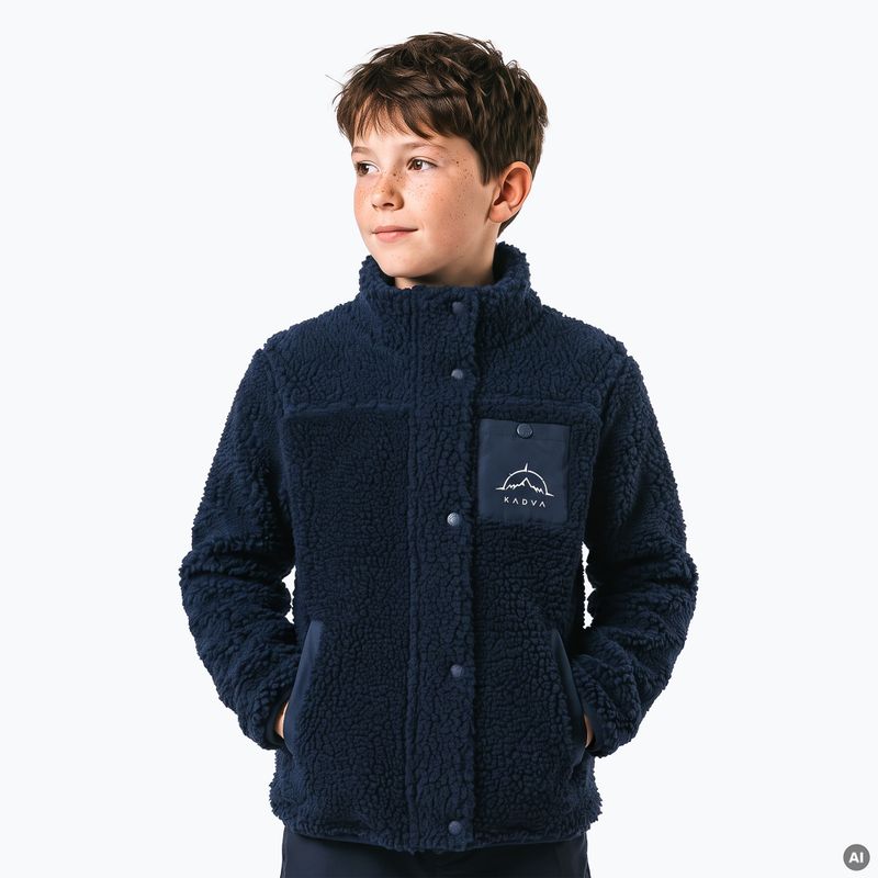 Hanorac fleece pentru copii KADVA Rodvik JR albastru închis
