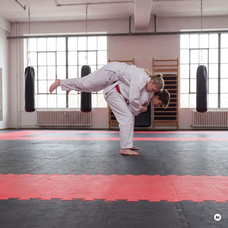 Covoraș Hook Fighting Puzzle Tatami albastru 3