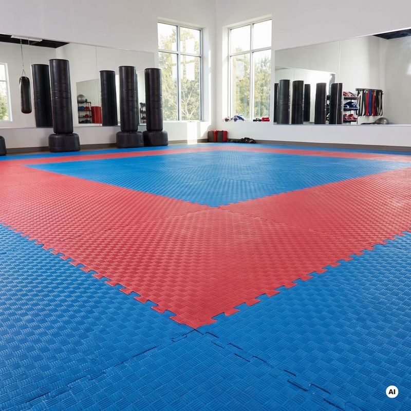 Covoraș HOOK FIGHTING x Jen Yau puzzle tatami cu certificat World Taekwondo Federation albastru 4