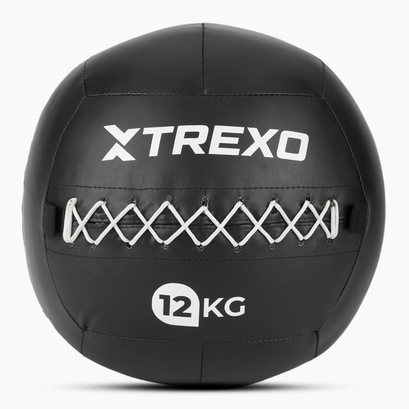 Minge medicinală TREXO Wall Ball 12 kg negru