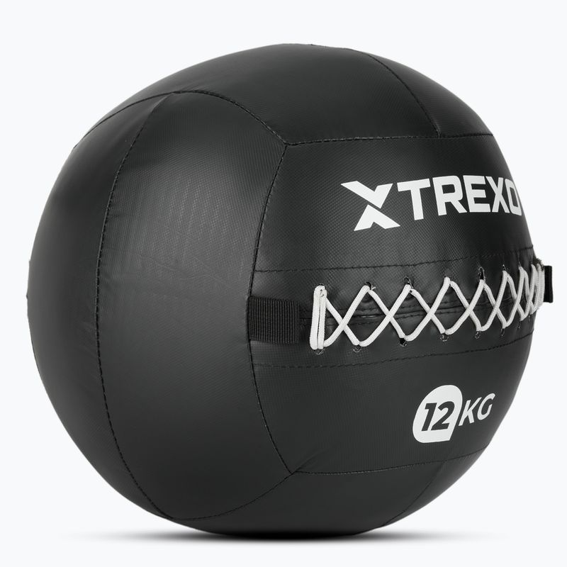 Minge medicinală TREXO Wall Ball 12 kg negru 2