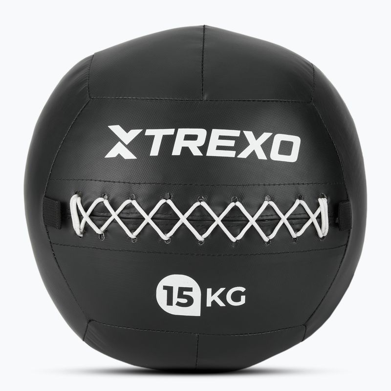 Minge medicinală TREXO Wall Ball 15 kg negru