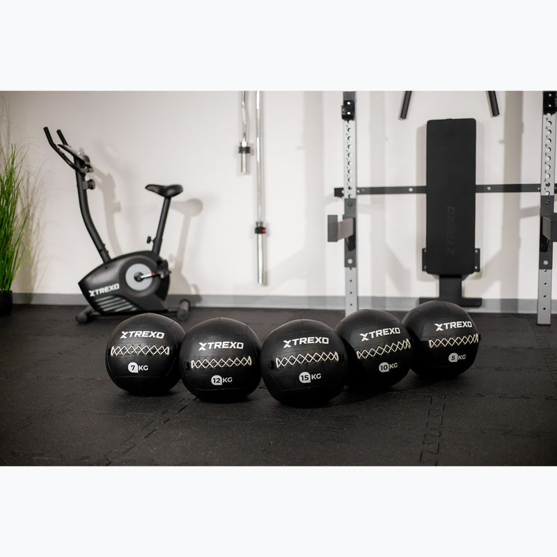 Minge medicinală XTREXO Wall Ball 15 kg negru 8