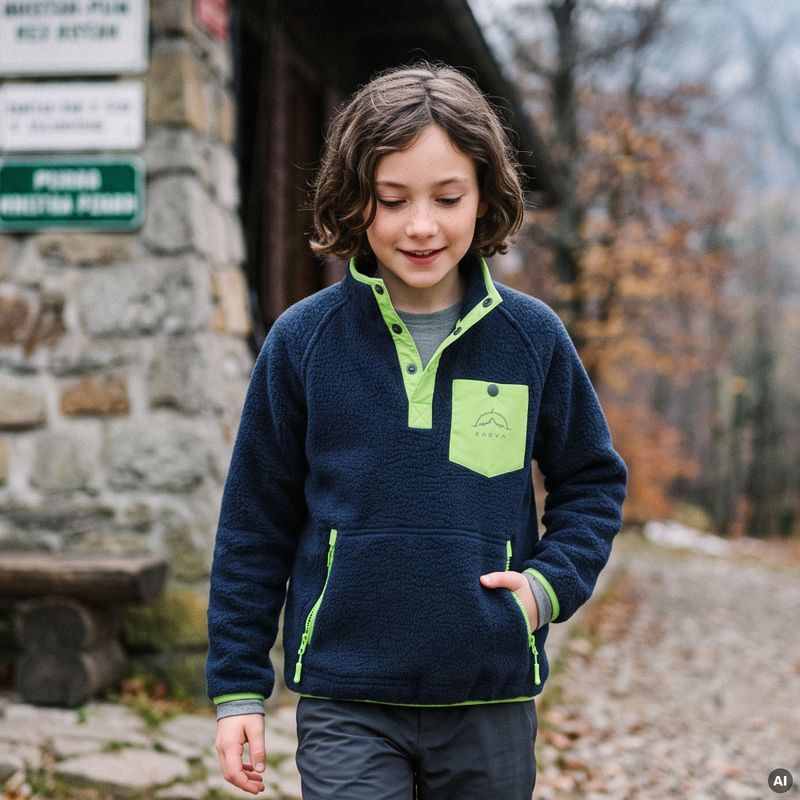 Hanorac fleece pentru copii KADVA RODIA JR albastru 11