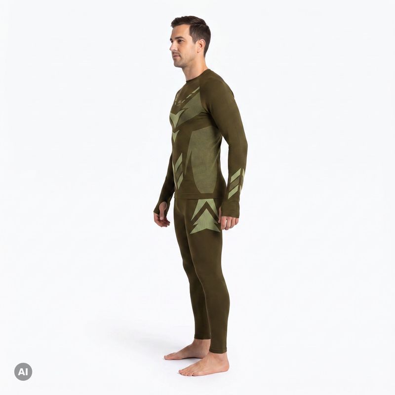 Set de lenjerie termoactivă pentru bărbați KADVA Alpinestep Thermo SH Light Plus Set Green 2
