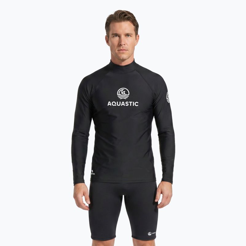 Longsleeve pentru înot Aquastic RIMOS LS UV 50+ UPF negru