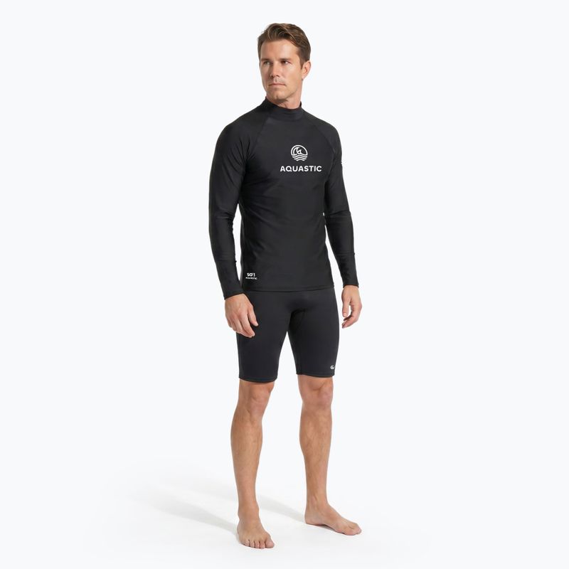 Longsleeve pentru înot Aquastic RIMOS LS UV 50+ UPF negru 4