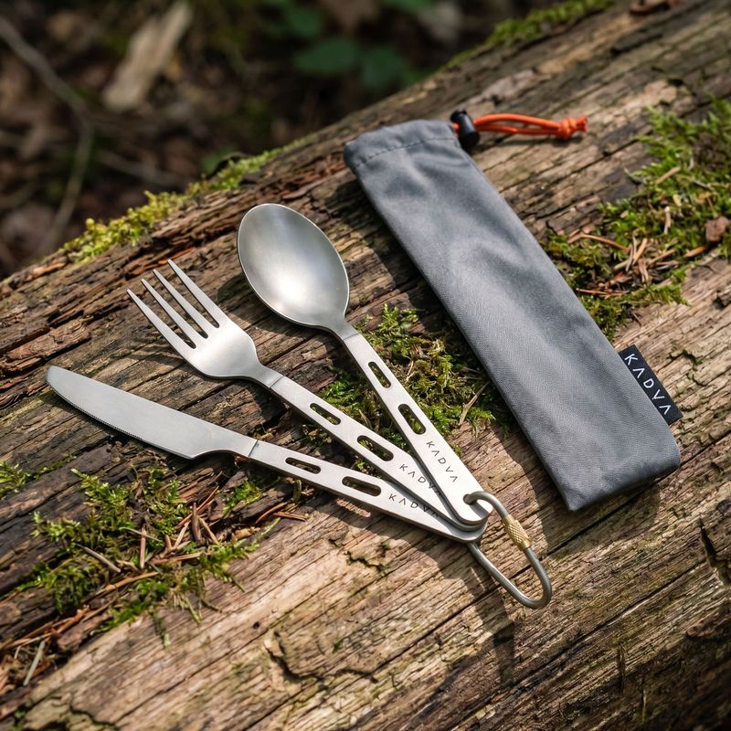 Tacâmuri turistice KADVA titanium ultralight gray 6