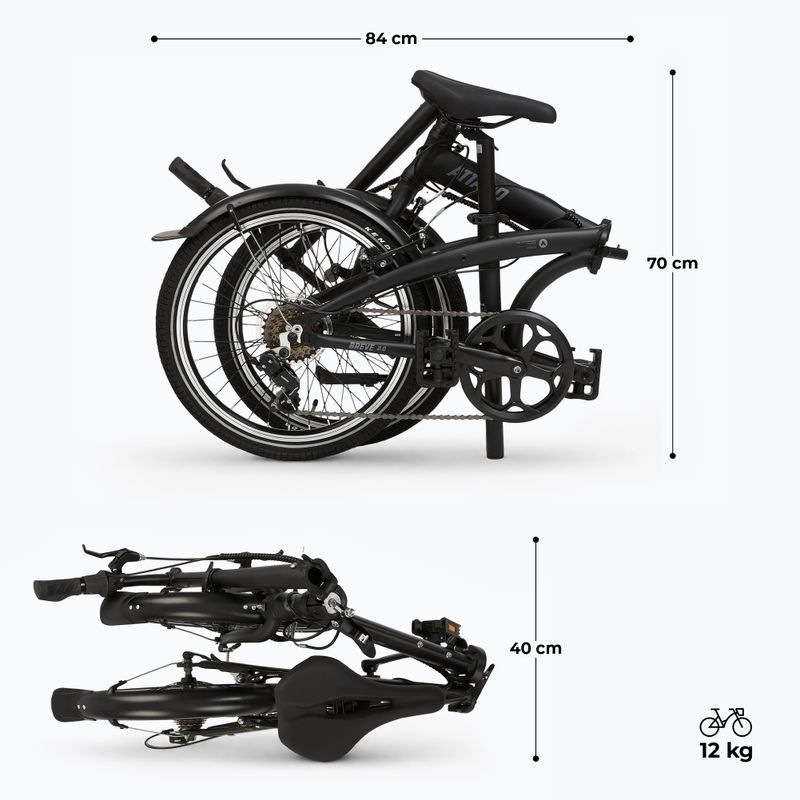 Bicicletă de oraș pliabilă ATTABO Breve 2.0 black 2
