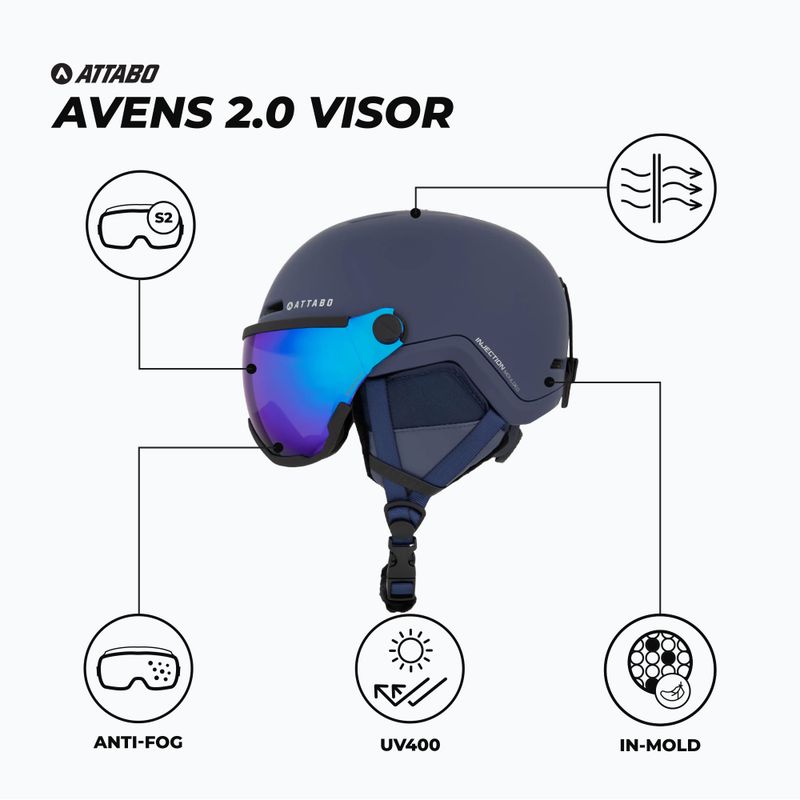 Cască de schi pentru copii ATTABO Avens 2.0 Jr Visor dark blue 2