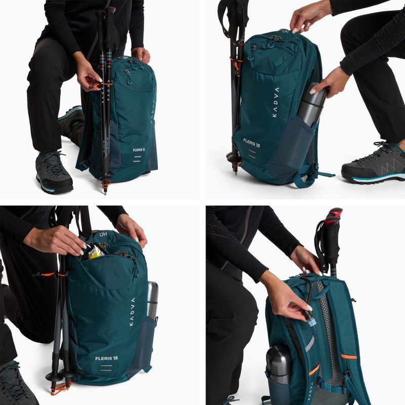 Rucsac turistic KADVA Fleris 15 l albastru închis marin 11