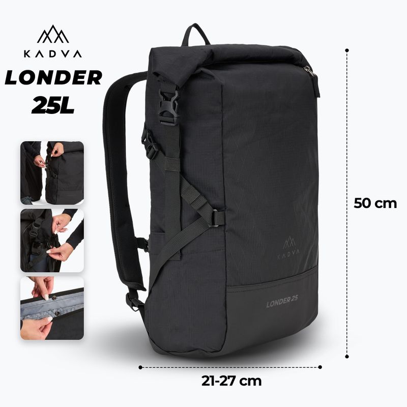 Rucsac turistic KADVA Londer 25 l negru 2