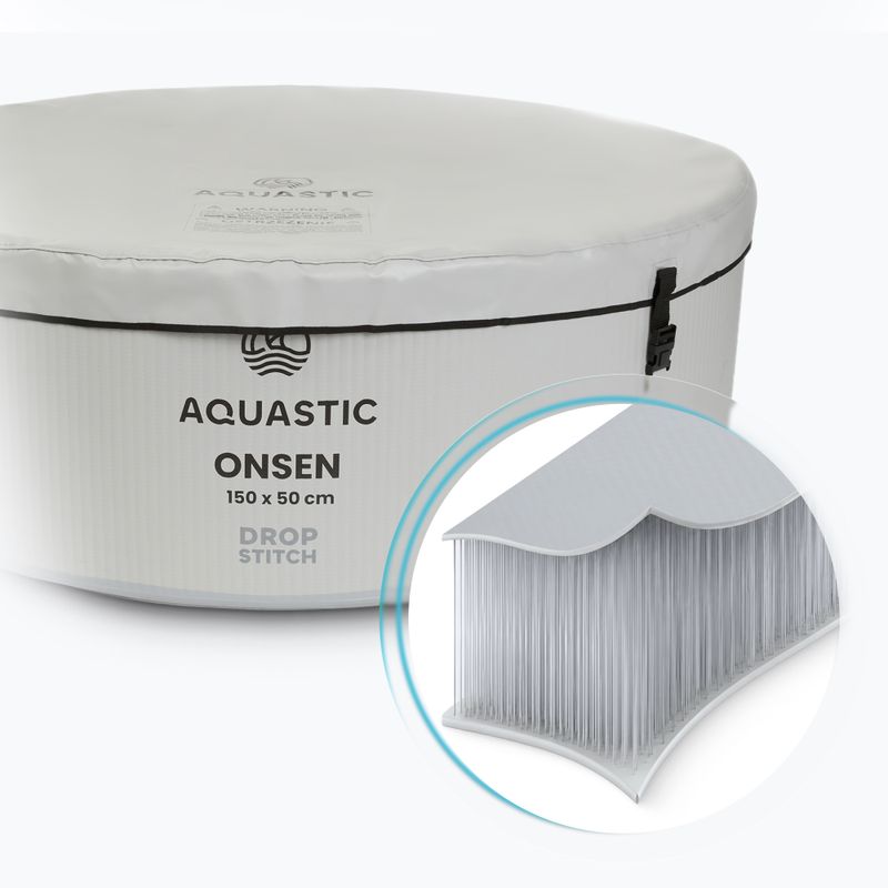 Piscină gonflabilă AQUASTIC ONSEN drop stitch 700 l 150 cm gri 2
