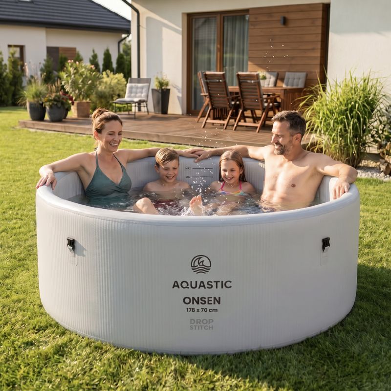 Piscină gonflabilă AQUASTIC ONSEN drop stitch 1200 l 178 cm gri 3