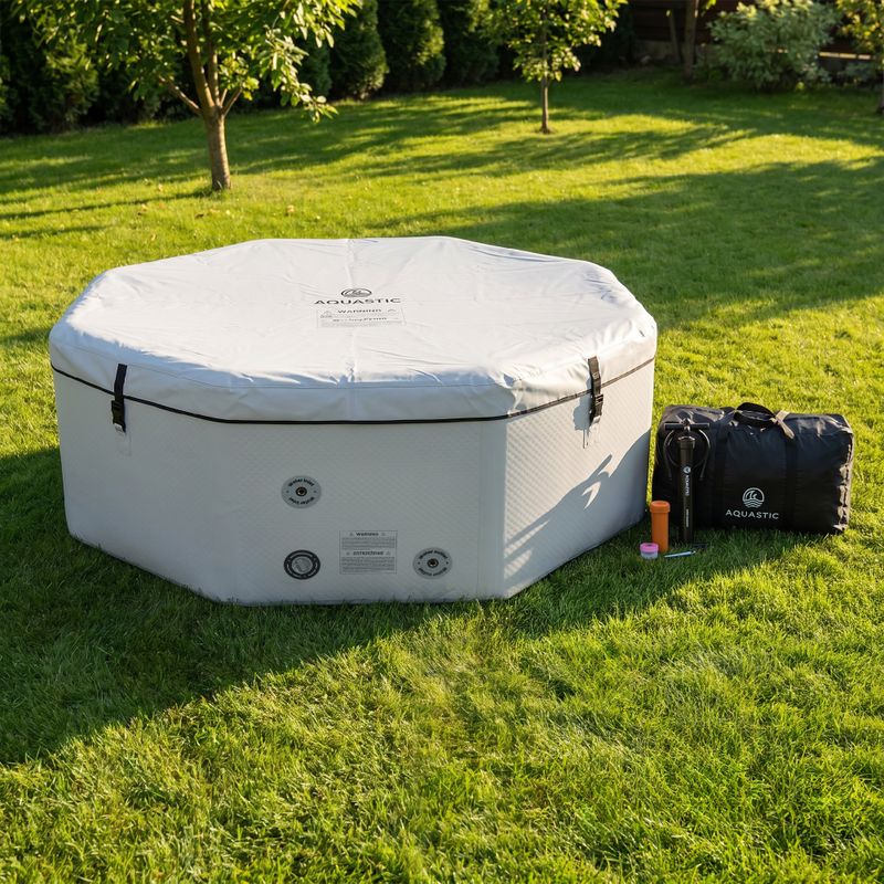 Piscină gonflabilă AQUASTIC ONSEN drop stitch 1400 l 186 cm gri 17