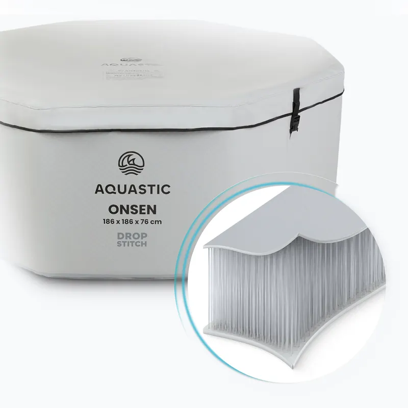 Piscină gonflabilă AQUASTIC ONSEN drop stitch 1400 l 186 cm gri 14