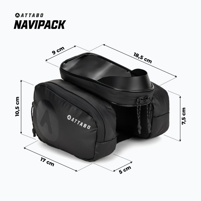 Geantă de bicicletă pentru cadru ATTABO NaviPack neagră 9