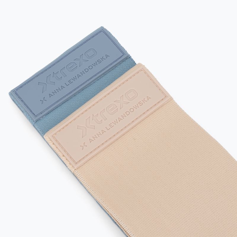 Set de benzi pentru antrenament antrenament XTREXO x Anna Lewandowska bands Beige/Azul Bruma 3