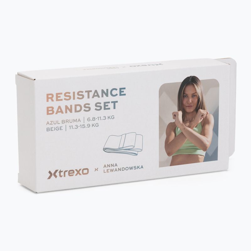 Set de benzi pentru antrenament antrenament XTREXO x Anna Lewandowska bands Beige/Azul Bruma 6