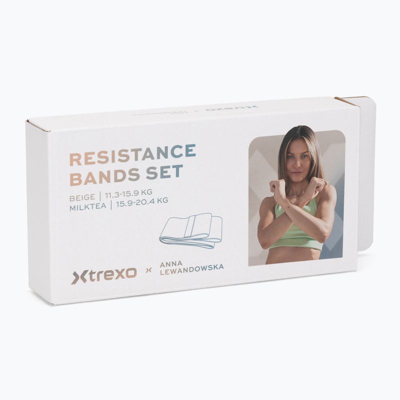 Set de benzi pentru antrenament antrenament XTREXO x Anna Lewandowska bands Beige/Milktea 6