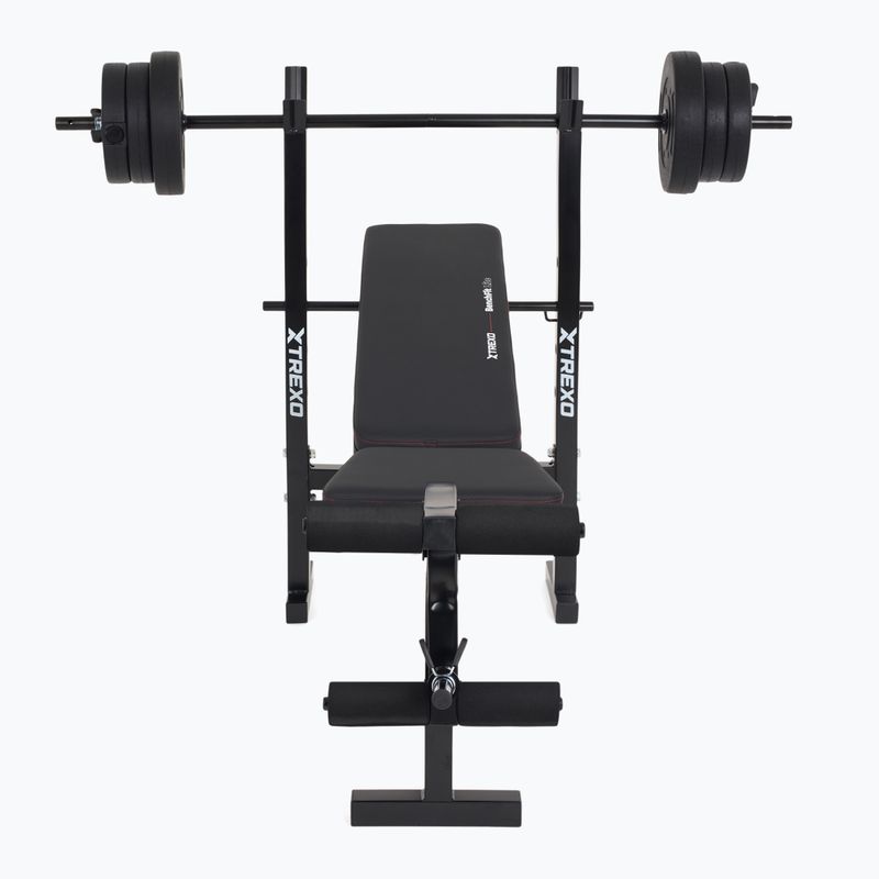Bancă de antrenament  XTREXO BenchFit Lite cu suport și bară neagră 7