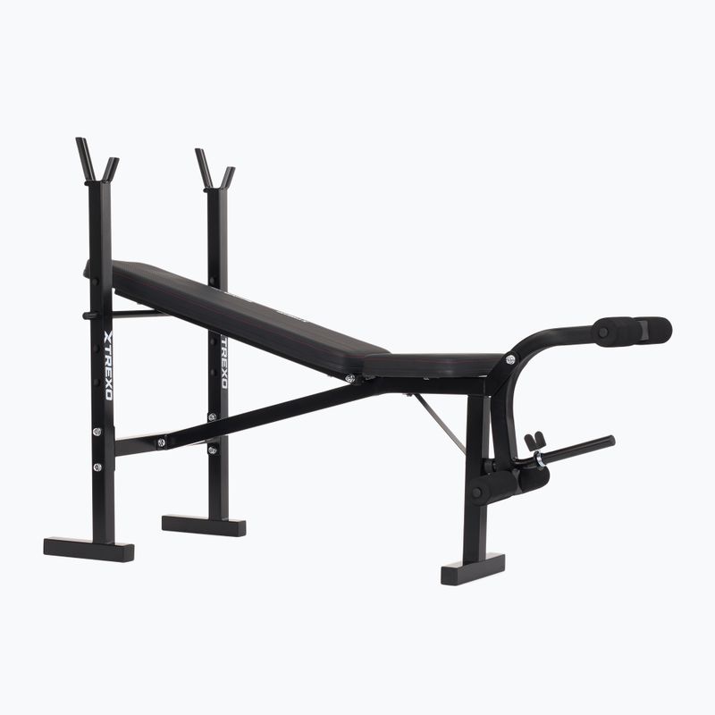 Bancă de antrenament  XTREXO BenchFit Lite cu suport și bară neagră 8