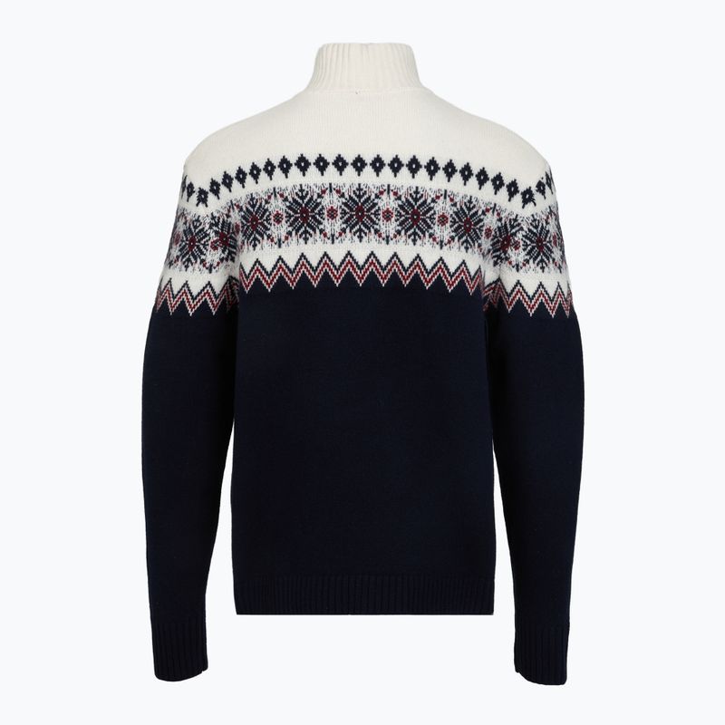 Pulover pentru bărbați Woolcano SWT1091 Granatowy/Kremowy 2