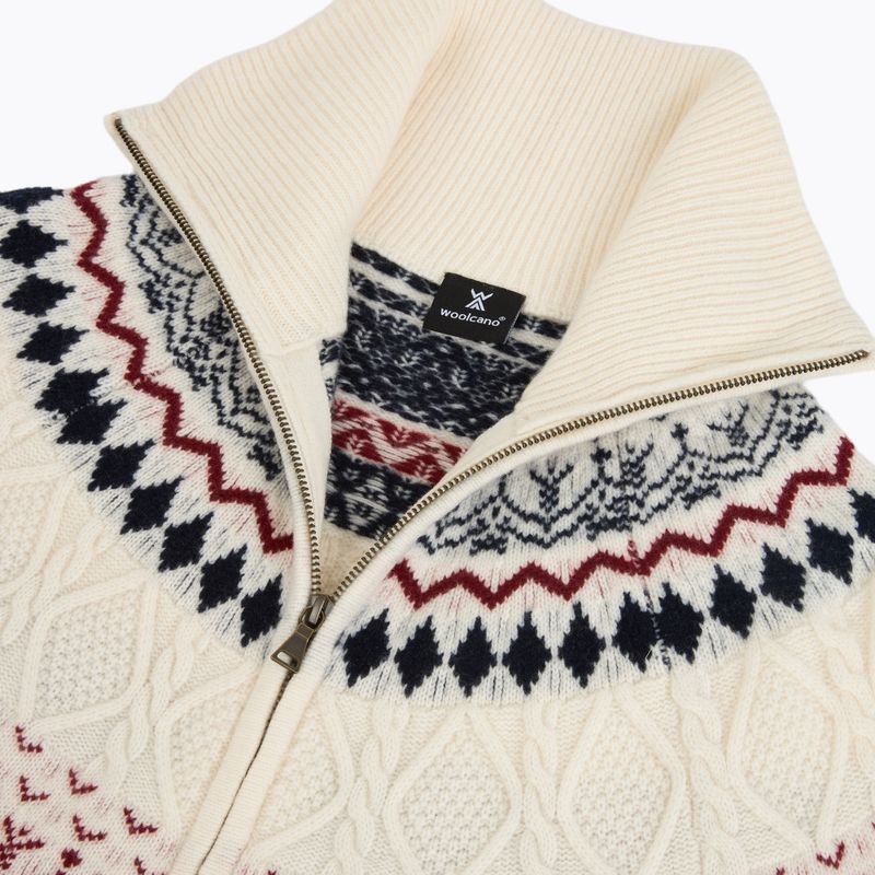 Pulover pentru femei Woolcano SWT1092 Kremowy/Granatowy 3