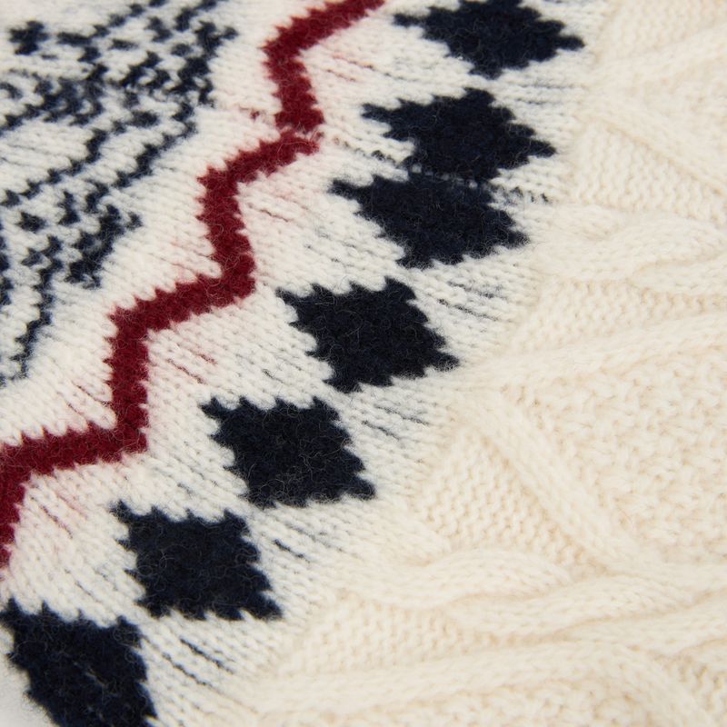 Pulover pentru femei Woolcano SWT1092 Kremowy/Granatowy 5