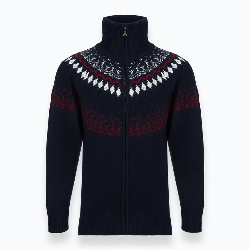 Pulover pentru bărbați Woolcano SWT1093 Granatrowy/Kremowy 3