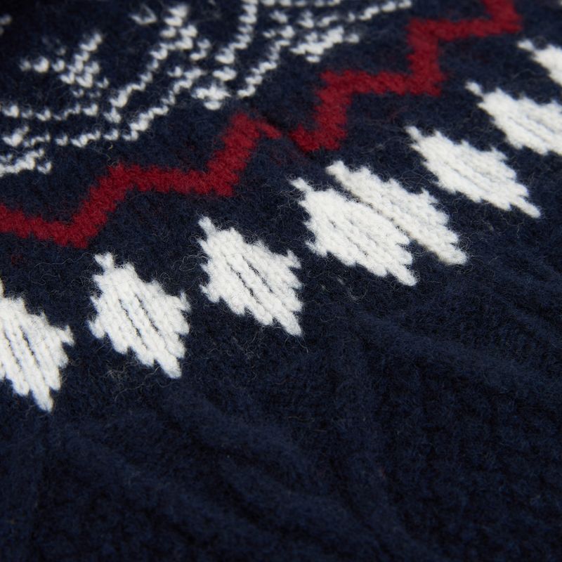 Pulover pentru bărbați Woolcano SWT1093 Granatrowy/Kremowy 5