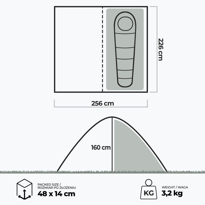 Cort pentru bicicletă pentru 1-persoană KADVA BIKEdome verde 21