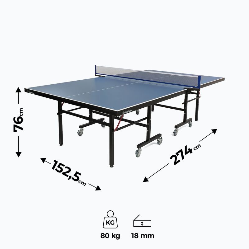 Masă de tenis de masă OneTeam OT-TTI-03 albastră 2