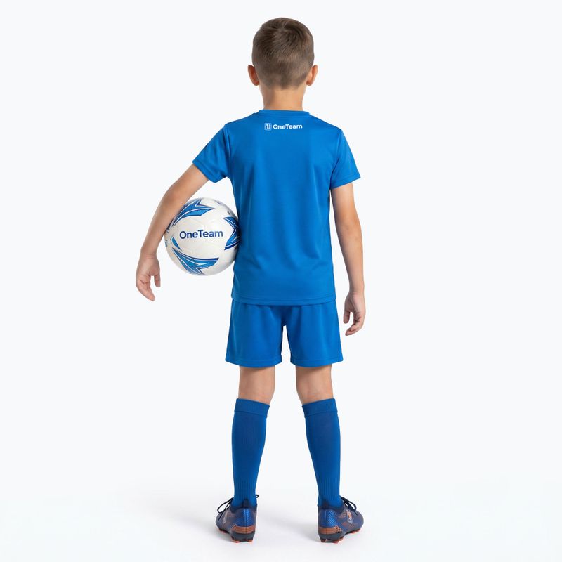 Set fotbal pentru copii OneTeam Precision Set tricou și pantaloni scurți albastru 3