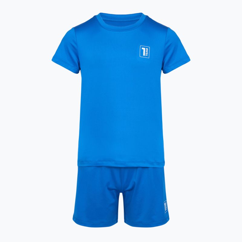 Set fotbal pentru copii OneTeam Precision Set tricou și pantaloni scurți albastru 6