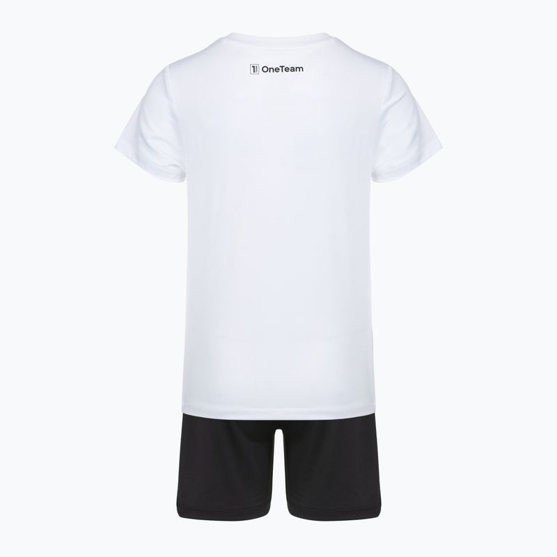 Set fotbal pentru copii OneTeam Precision Set tricou și pantaloni scurți alb 7