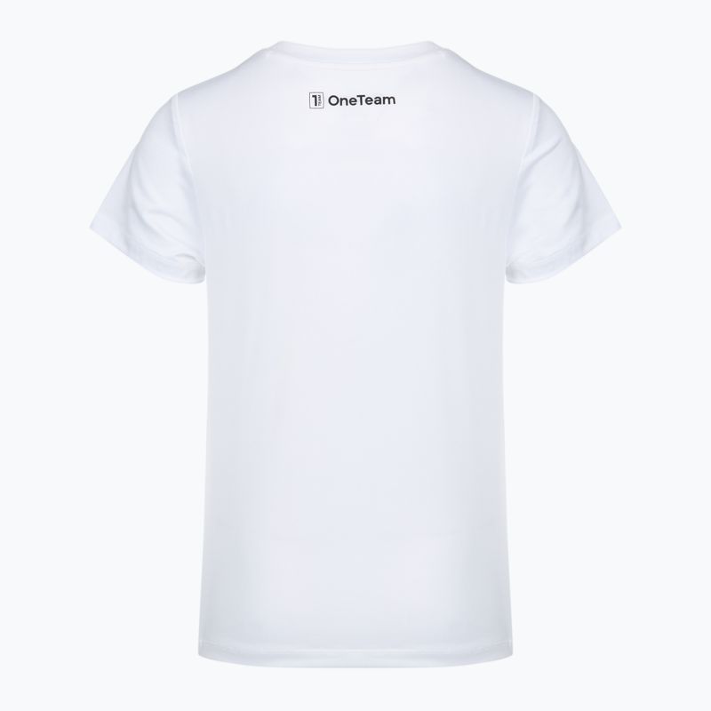 Set fotbal pentru copii OneTeam Precision Set tricou și pantaloni scurți alb 9