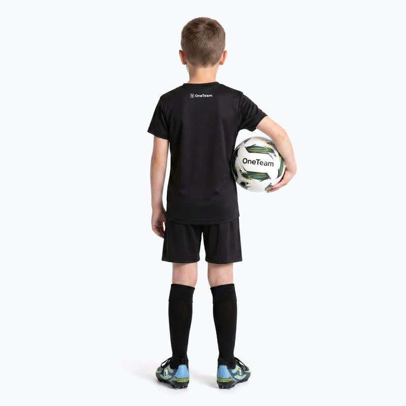 Set fotbal pentru copii OneTeam Precision Set tricou și pantaloni scurți negru 3