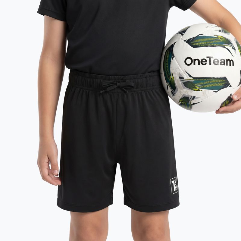Set fotbal pentru copii OneTeam Precision Set tricou și pantaloni scurți negru 5