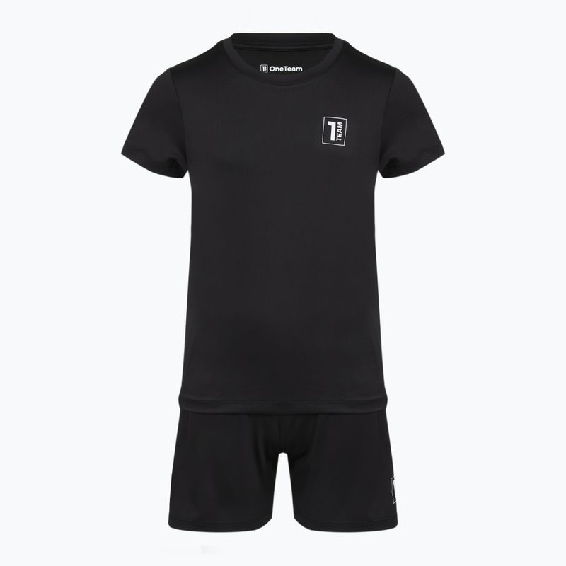 Set fotbal pentru copii OneTeam Precision Set tricou și pantaloni scurți negru 6
