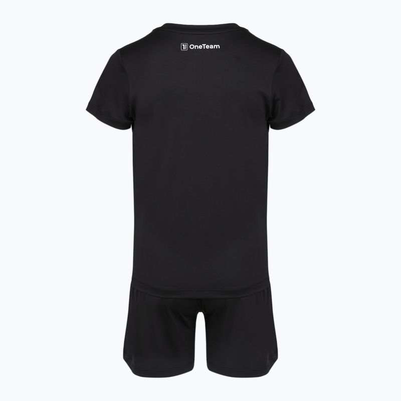 Set fotbal pentru copii OneTeam Precision Set tricou și pantaloni scurți negru 7