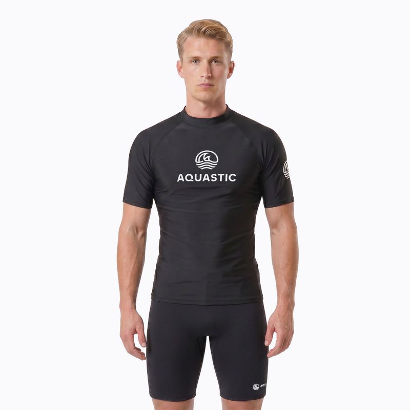 Tricou pentru bărbați AQUASTIC Rimos UV 50+ UPF black
