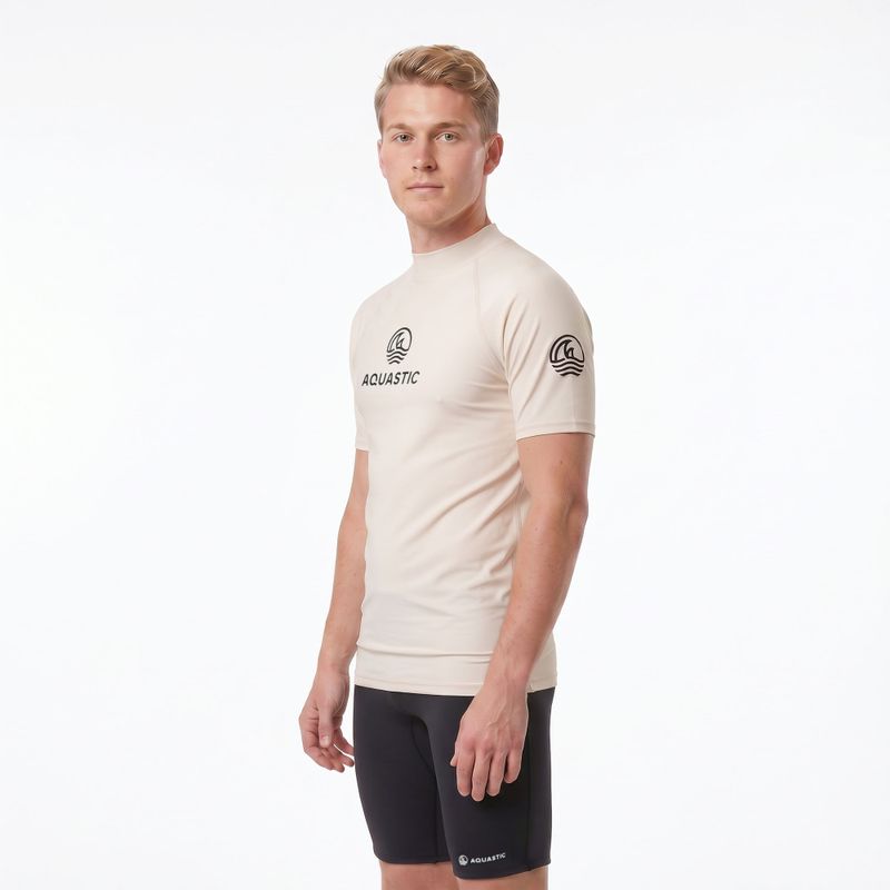 Tricou pentru bărbați AQUASTIC Rimos UV 50+ UPF beige 2