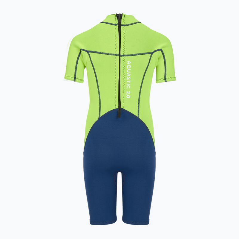 Costum de neopren pentru copii AQUASTIC Wavey Jrb 2 mm verde/albastru închis 4